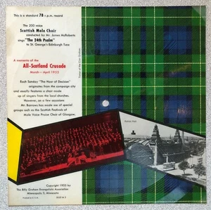 Billy Graham 8” Flexi • 1955 All - Scotland Crusade - Picture 1 of 2