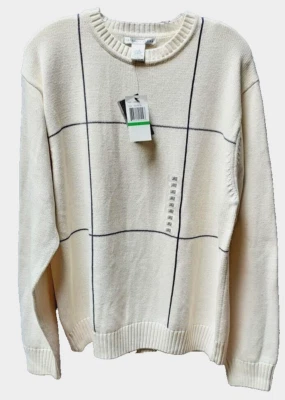 Suéter Pullover Geoffrey Beene Cuello Redondo Marfil (Arroz) De Colección Nuevo con Etiquetas Para Hombre Talla L Foto 1 de 4