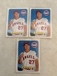 2018 Topps Heritage #275 Mike Trout Base Set Lot (3) Sharp Lot Angels Superstar - Picture 1 of 2