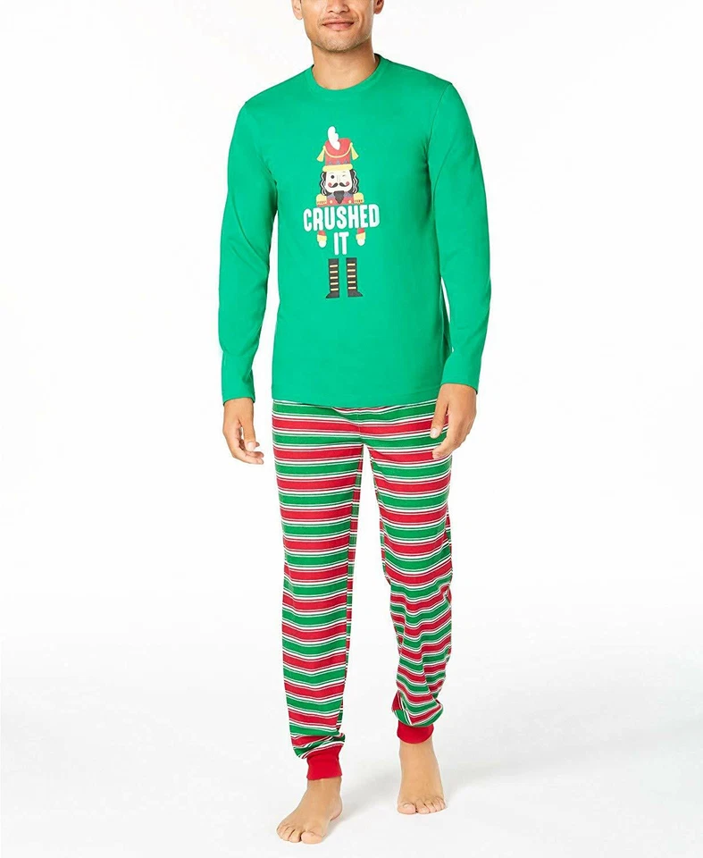Family PJs Men's Crushed It Pajama Set Green XXLarge
