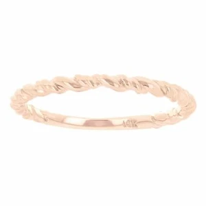 14k Rose Gold Twisted Rope Stackable Ring 1.6 grams Size 6.75 - Picture 1 of 2