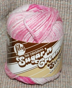Lily Sugar 'n Cream Cotton Yarn Pinky Stripes 21732 Crochet Knit Fast Shipping - Picture 1 of 2