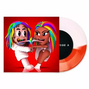 6ix9ine Nicki Minaj Trollz 7 inch Vinyl Limited White Red Split 7" Record - Foto 1 di 3