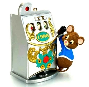 Hallmark Keepsake Ornament Jackpot Jingle Mouse máquina tragamonedas 1996 - Imagen 1 de 4