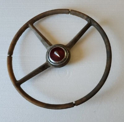 复古 1956 - 57 Hudson 黄蜂大黄蜂方向盘带喇叭按钮红色原始设备制造商 INV D1132 — 第 1/4 张图片