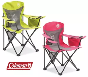 2 x COLEMAN FYREFLY Childrens Camping Picnic Arm Kids Chair (PINK + LIME) - Picture 1 of 3