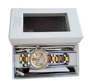 Aviator Rose Gold & Steel Ladies Watch With 3 Interchangeable Straps - Picture 1 of 8
