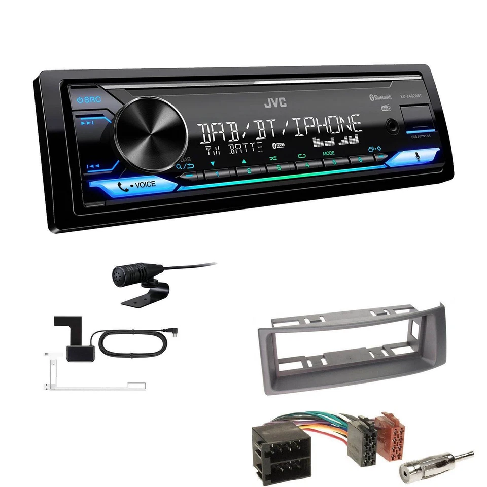 JVC Digital Autoradio DAB+ Bluetooth für Renault Megane I Megane Scenic schwarz - Bild 1 von 4