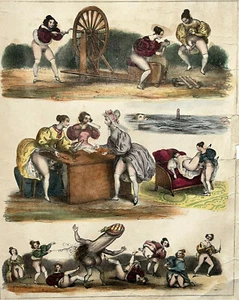 Phallus Passe Temps Lithography Erotique Curiosa Romantique Erotica Ca 1850 - Picture 1 of 3