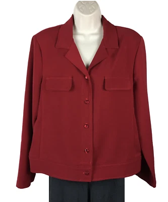 Chaqueta Alanni by Donny Brook para mujer talla L grande roja abotonada vintage Foto 1 de 4