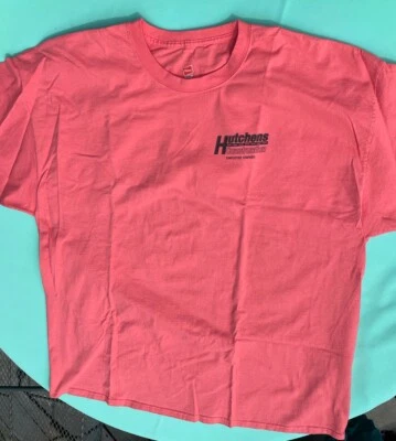 Vtg Hutchins Construction T Shirt 3XL  Hanes Cotton Coral Cassville Mo - Image 1 of 4