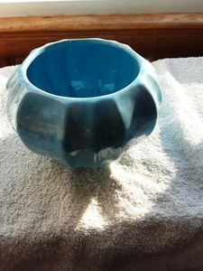 California Calie Originals Retro Turquoise/Blue Planter Bowl PB2 USA - Picture 1 of 6