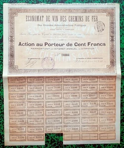 Dépt 33 - Bordeaux - Rare Economat de Vin des C.D.F. & Gdes Administrations 1900 - Picture 1 of 1
