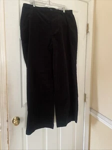 Free Assembly Womens Corduroy Pants Sz 16 Black Mid Rise Wide Leg In Seam 31 - Picture 1 of 7