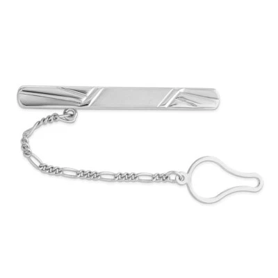 Sterling Silver Rhodium Plated Tie Clip - Image 1 of 2
