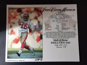 JOE MONTANA 8x10 Hall of Fame Enshrinement 8x10 Supercard #2 SAN FRANCISCO 49ERS - Picture 1 of 1
