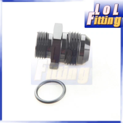 12AN AN-12 Male Flare To 10AN AN-10 Straight Cut O-Ring Fitting Black - Image 1 of 4