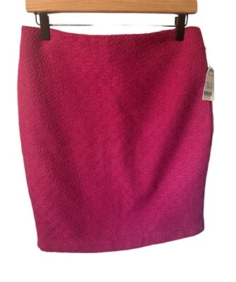 NUEVO CON ETIQUETAS Falda lápiz Cynthia Rowley rosa magenta mezcla lana talla 4. Forrado Foto 1 de 4
