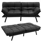 2 Seat Convertible Loveseat Sofa Bed Memory Foam Sleeper Couch 3-level Adjust