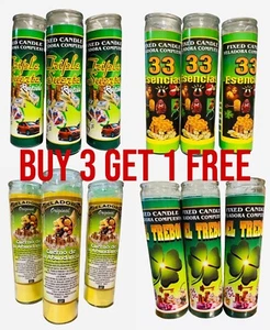 BUY 3 GET 1 FREE! Veladora Para la Buena Suerte, Abundancia Prosperidad Dinero - Picture 1 of 16
