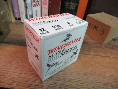 WINCHESTER SUPER SPEED GAME LOAD shot shell shotgun empty BOX 12 ga 8 SHOT - Image 1 of 4