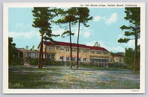 Del Monte Lodge Pebble Beach California Linen Postcard - Picture 1 of 2