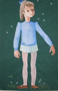 Christine Glanville (1924-1999) Gouache. Jane, Child puppet design, signed. 1969 - Picture 1 of 12