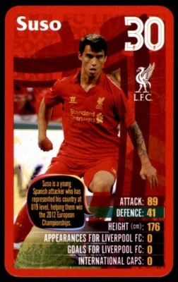 Top Trumps Liverpool (2012-2013) 30 Suso No. 30 - Image 1 of 2