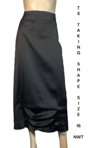 🌻 TS TAKING SHAPE PLUS SIZE 16 BLACK PLEATED MIDI EVENING SKIRT NWT RRP 139.95 - Picture 1 of 13