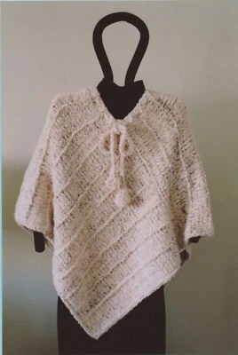 Sarah James Knitting Pattern WJ213 Easy Knit Poncho Women, 2 sizes by height - Image 1 of 3