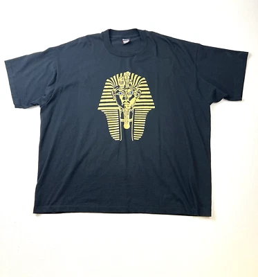 Camiseta De Colección Talla 3XL Puntada Única Negra Faraón Rey Tut Joyas Egipcias Doradas Foto 1 de 4