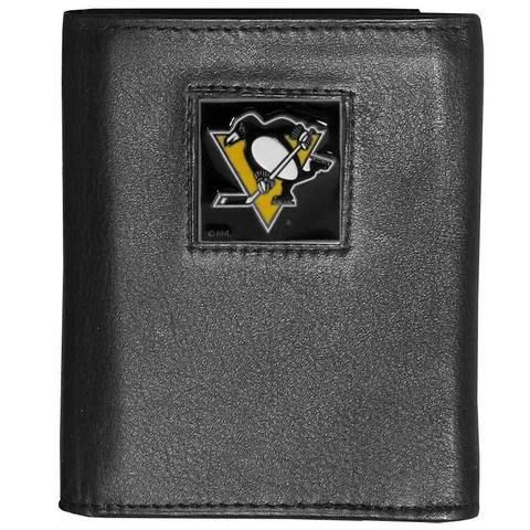 Siskiyou Sports NHL Men's Pittsburgh Penguins Genuine Leather Tri-fold Wallet Cover