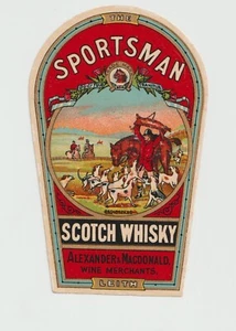 Small glossy' Sportsman scotch whisky Leith genuine bottle label circa 1900 - Picture 1 of 2