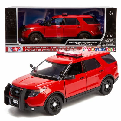 2015 FORD POLICE INTERCEPTOR UTILITY FIRE DEPARTMENT RED 1/18 MOTORMAX 73545 - Image 1 of 4