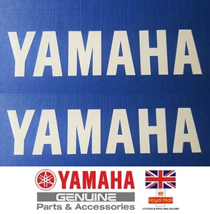 GENUINE YAMAHA WHITE DECAL STICKER BADGE FAIRING LOGO 100MM x 23MM - Picture 1 of 9