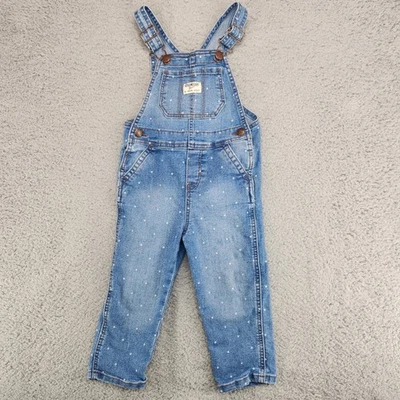 Mono vaquero OshKosh B'gosh con respaldo chaleco vaquero talla 3T lunares azul Foto 1 de 4