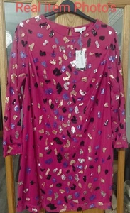 Jo By Joanna Hope Pink Long Sleeve Sequin Shift Dress Summer Size 20 New - Picture 1 of 12