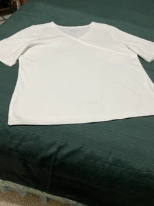 Draper’s & Damon’s white Faux Wrap Knit Top, Elbow Sleeves, Xl - Picture 1 of 4