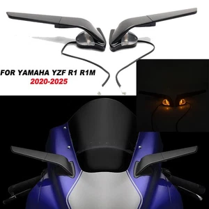 2025 For Yamaha YZF R1 YZF R1M 20-25 Rearview Wing side Mirrors with LED LIGHT - Picture 1 of 12