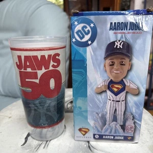 2025 NY Yankees Aaron Judge Superman SGA Bobblehead 6/20 New In Box & Jaws Cup - Picture 1 of 14