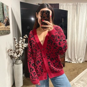 Anine Bing | Oversized Justine Leopard Print Cardigan Size: XS - Picture 1 of 7