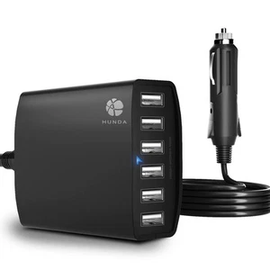 Multi Port USB Car Charger 50W 6 Port Car Adapter 12V Car Phone Charger Cigar... - Zdjęcie 1 z 7