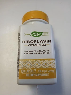 Natures Way рибофлавин витамин B-2 100 мг кислород энергетический метаболизм 100 капсул 05/27 - Изображение 1 из 4