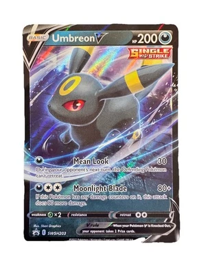Pokémon Umbreon v TCG Sword & Shield SWSH203 Holo Promo Card Near Mint Condition - Image 1 of 2