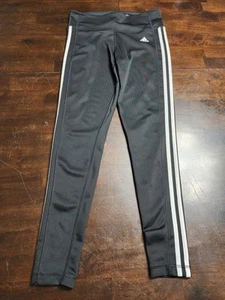 Women’s Adidas Climalite Leggings size L Black White Stripes - Picture 1 of 6