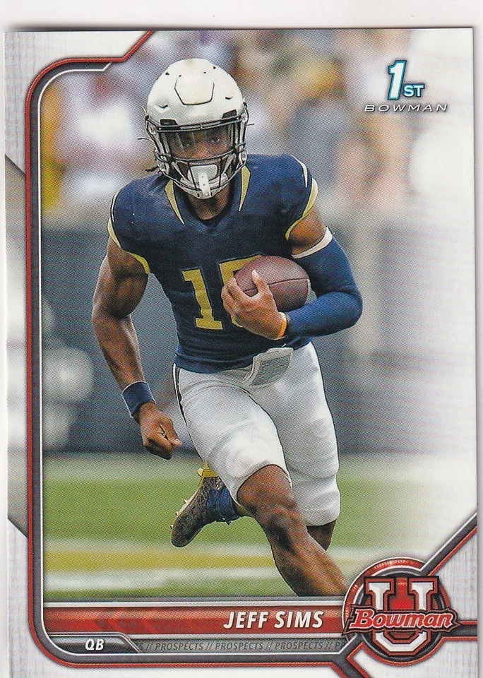 2022 BOWMAN 1ST RC JEFF SIMS FIRST ROOKIE FOOTBALL #-1615 - Image 1 of 1