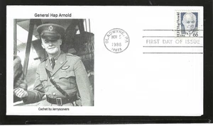 GENERAL HAP ARNOLD FDC 1988 GLADWYNE,PENNSYLVANIA JERRY'S COVERS 1 of 1 - Picture 1 of 1