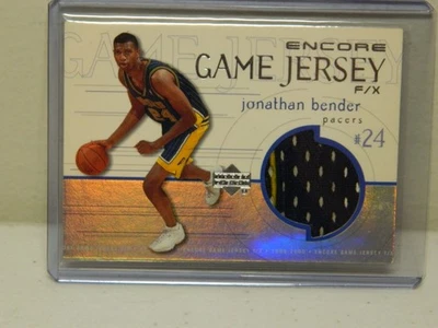 Camiseta deportiva Jonathan Bender Pacers 1999-2000 Encore usada en juegos cubierta superior JB-J Foto 1 de 2