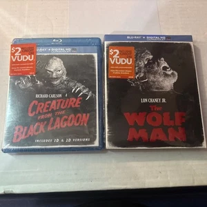 Sealed Horror Blu Ray Lot Creature From The Black Lagoon And The Wolf Man - Picture 1 of 2