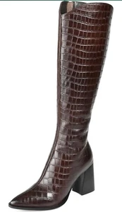 $200 Journee Collection Womens Laila Brown Knee-High Boots 12 Medium - Picture 1 of 5